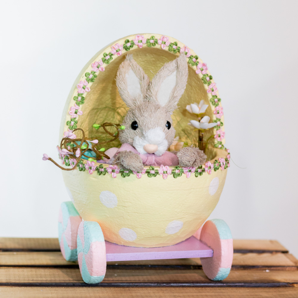 Easter bunny in egg carriage  - Mulligans of Ballaghaderreen