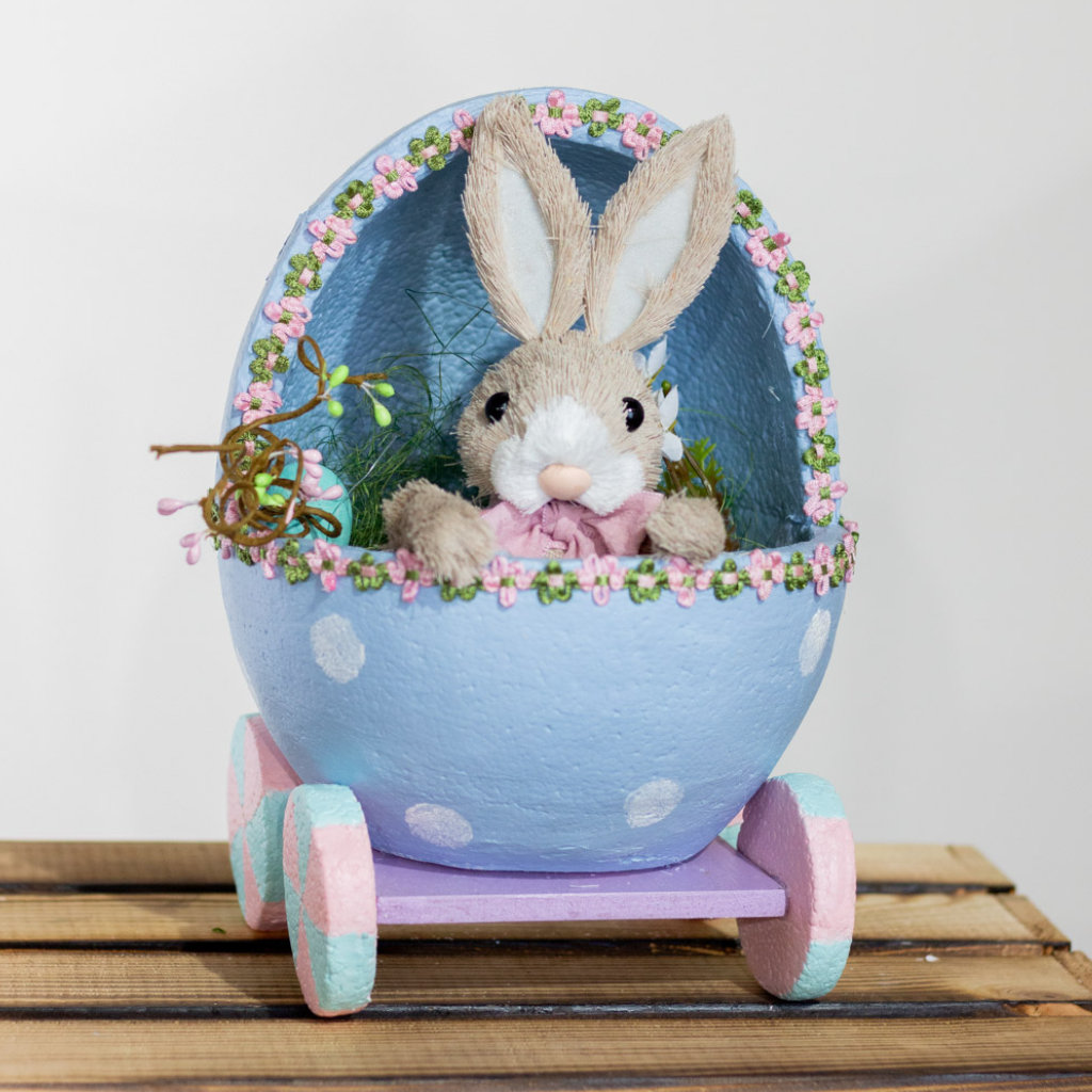 Easter bunny in egg carriage  - Mulligans of Ballaghaderreen