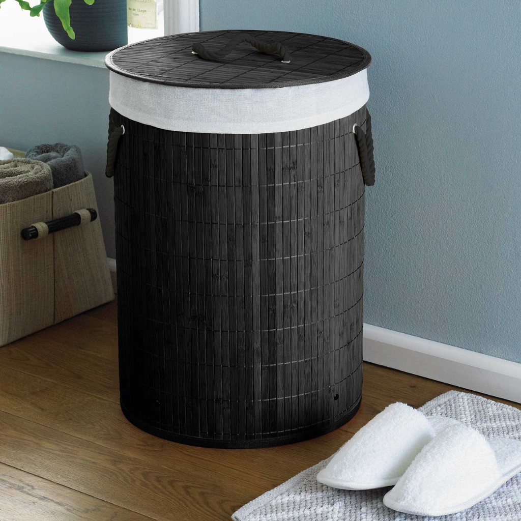 Eco Friendly Natural Bamboo Laundry Hamper with Lid 35x50cm - Charcoal LAU214912 Country Club Collective Mulligans of Ballaghaderreen