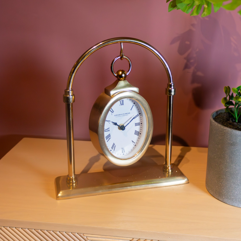 Edward and Florence Hanging Clock - Gold TL6361 Tara Lane Mulligans of Ballaghaderreen 