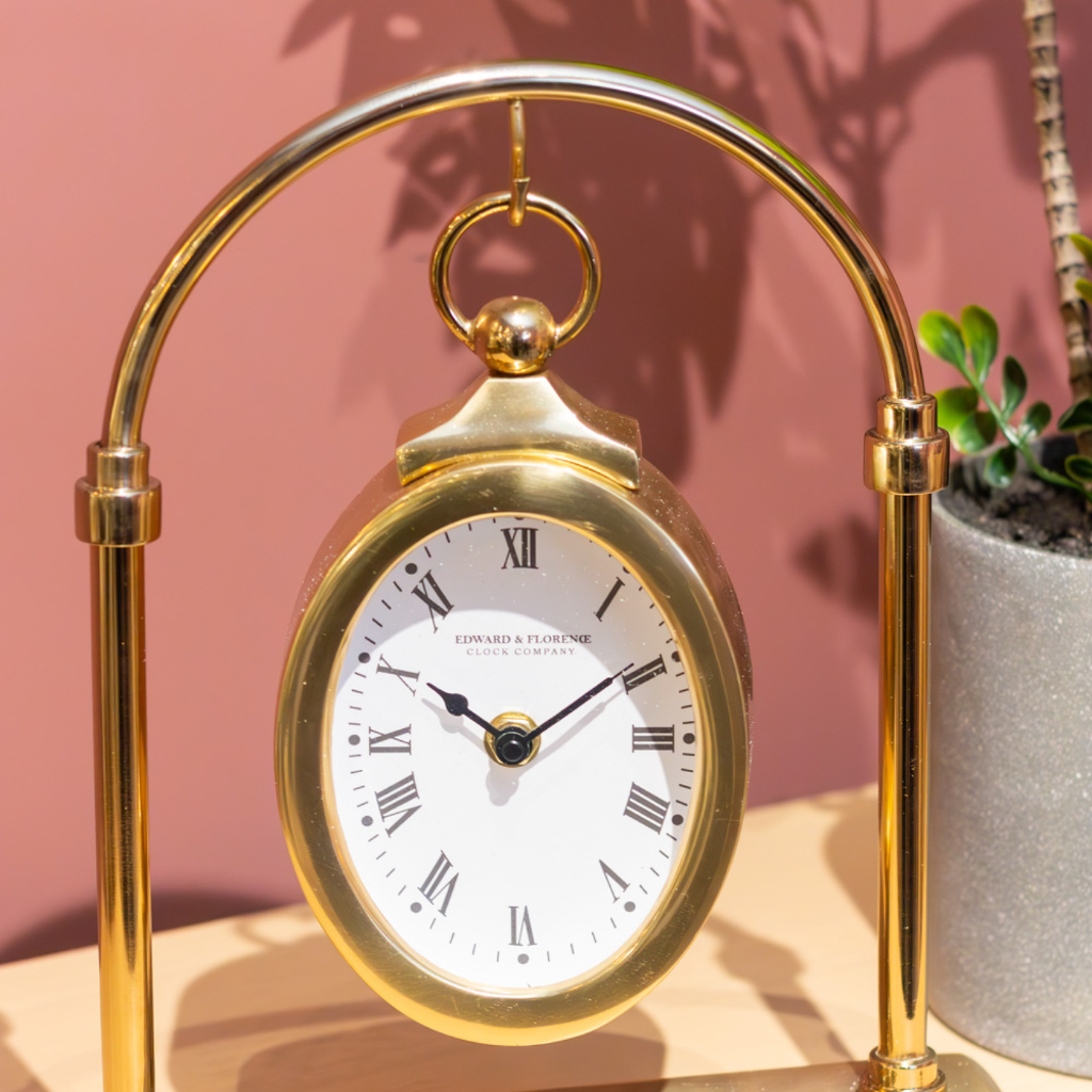 Edward and Florence Hanging Clock - Gold TL6361 Tara Lane Mulligans of Ballaghaderreen 