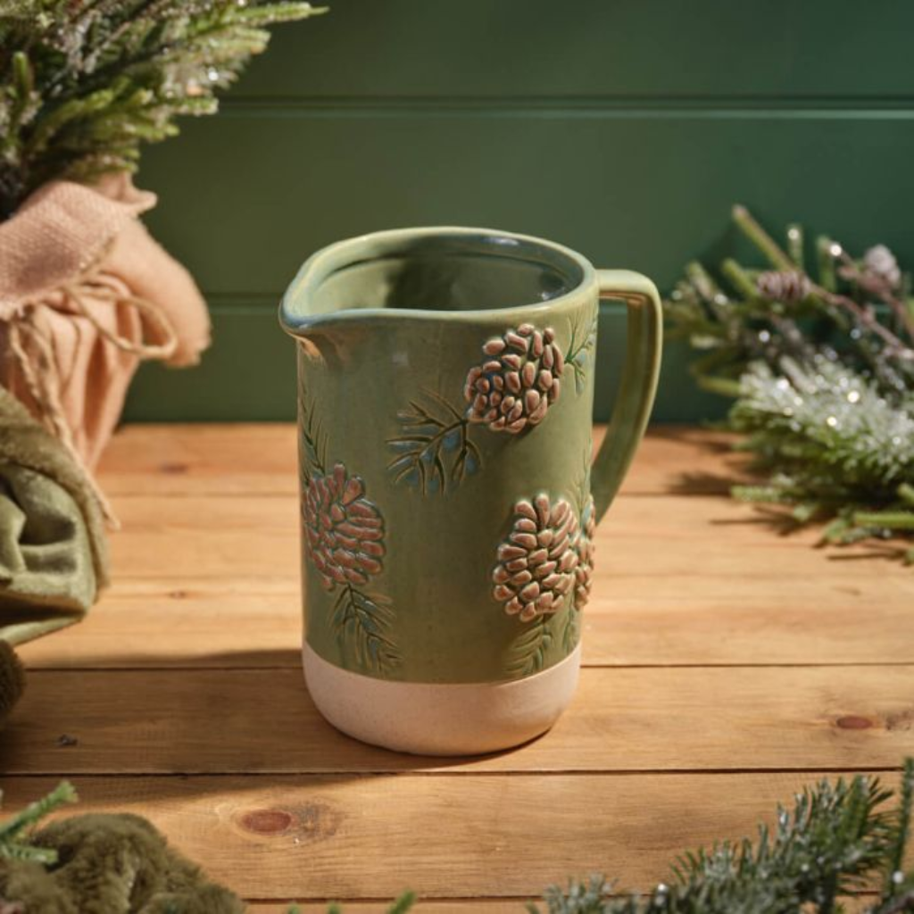 Evergreen Christmas Stoneware Decorative Jug 7XE100 Richard Langs Mulligans of Ballaghaderreen