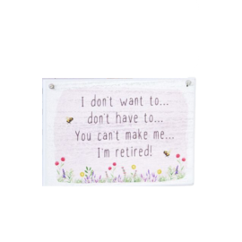 FLORAL RETIREMENT WOODEN PLAQUE WITH BEES -   8RT220 - Langs Mulligans of Ballaghaderreen