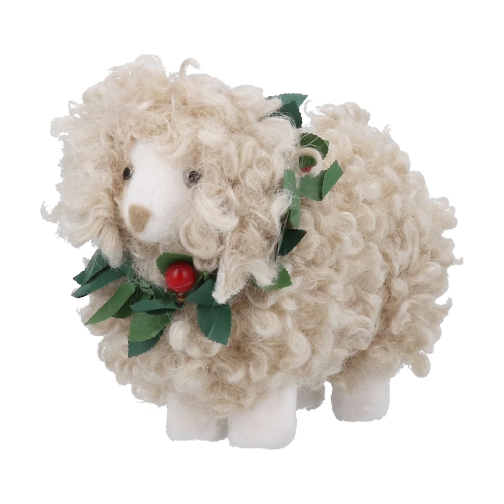 Fabric Ornament - Sheep with Wreath 38782 Gisela Graham Mulligans of Ballaghaderreen