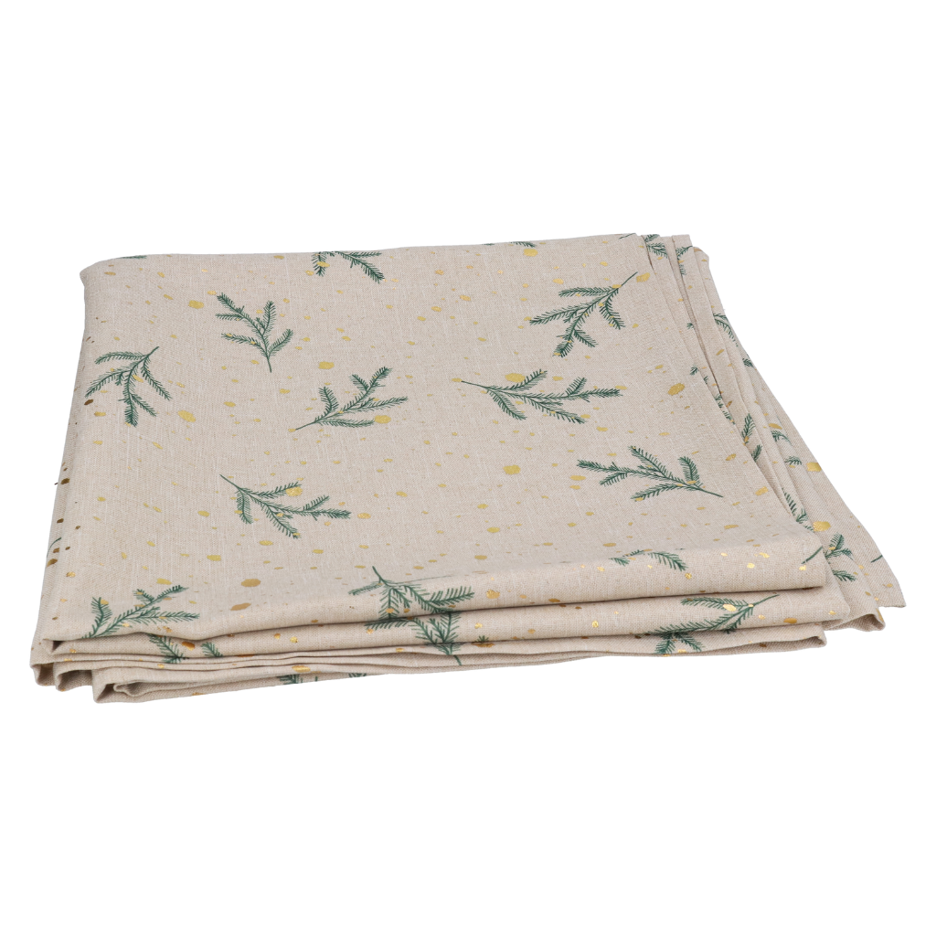 Fabric Square Tablecloth Sprigs Gold 36513 Gisela Graham Mulligans of Ballaghaderreen 