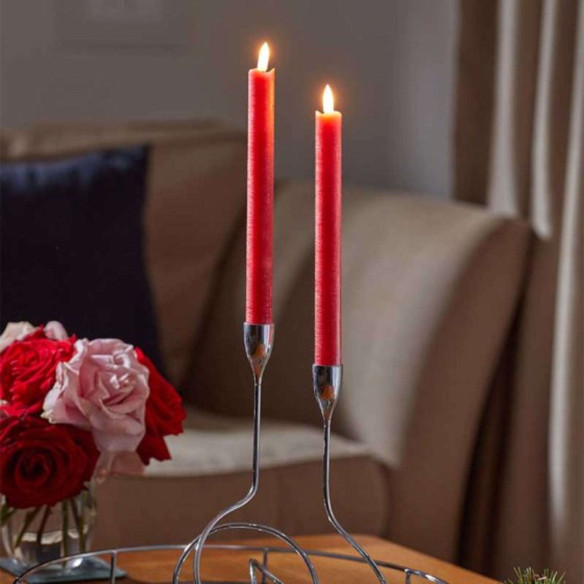 Faux Flame Table Candles, 2pk - Red 5322003 Smart Garden Christmas Mulligans of Ballaghaderreen
