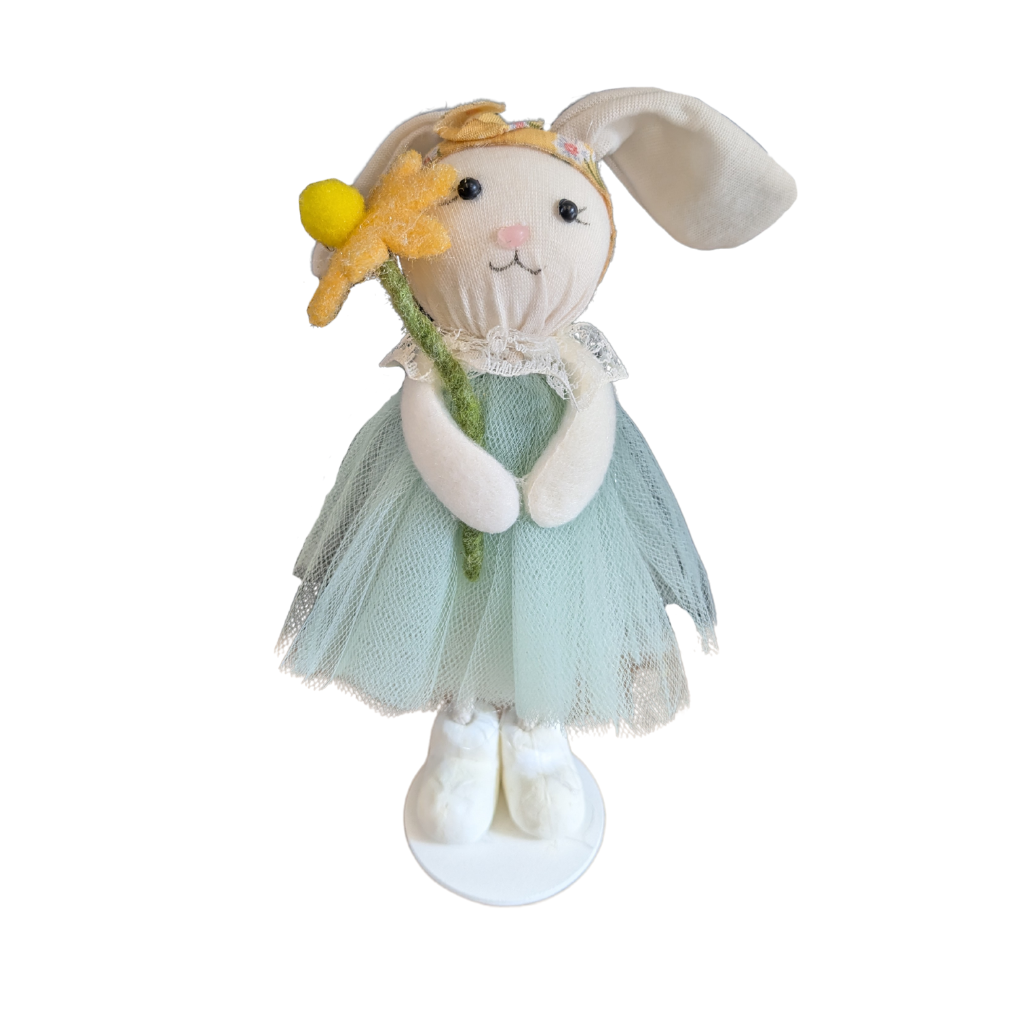Floppy Eared Bunny holding Flowers 4HO163 Richard Lang - Mulligans of Ballaghaderreen