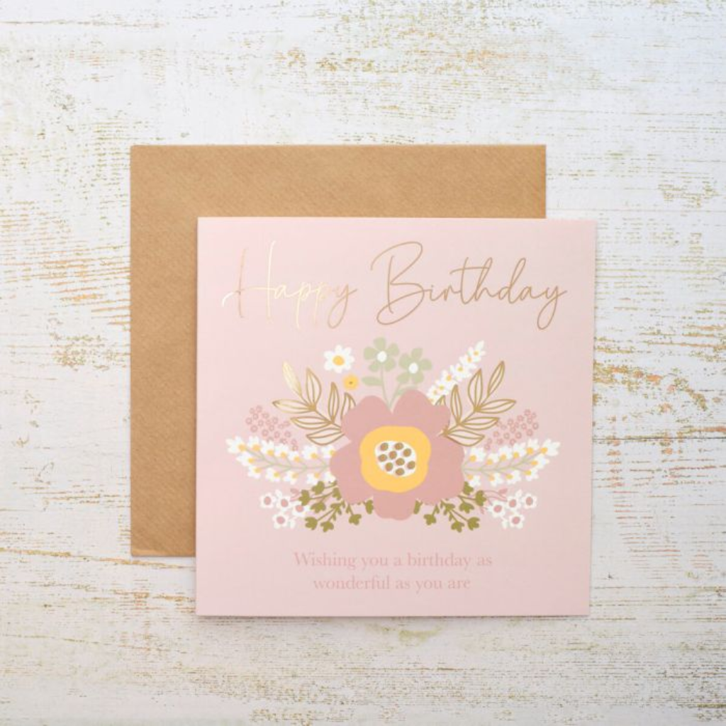 Floral Happy Birthday Card 4DI241 Richard Langs Mulligans of Ballaghaderreen