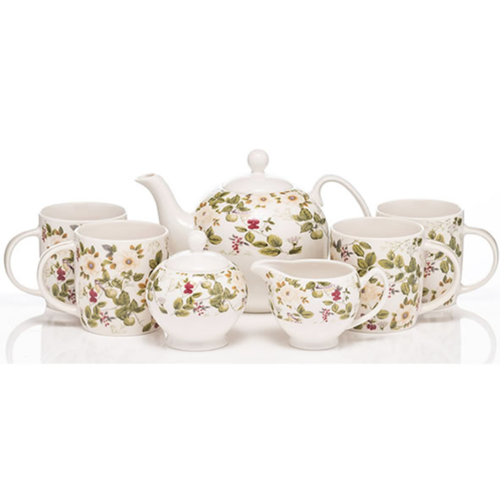Floral Rose 7 Piece Tea Set 30266 Newgrange Living Kirkwood Mulligans of Ballaghaderreen 