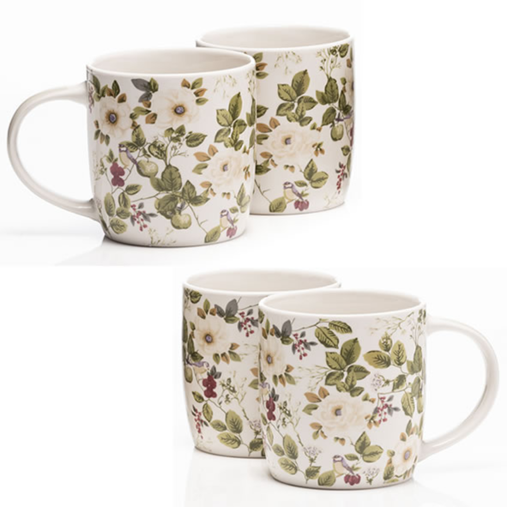 Floral Rose Mugs - Set of 4 30268 Newgrange Living Kirkwood Mulligans of Ballaghaderreen 