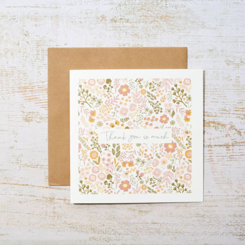 Floral Thank You Card 4DI240 Richard Langs Mulligans of Ballaghaderreen