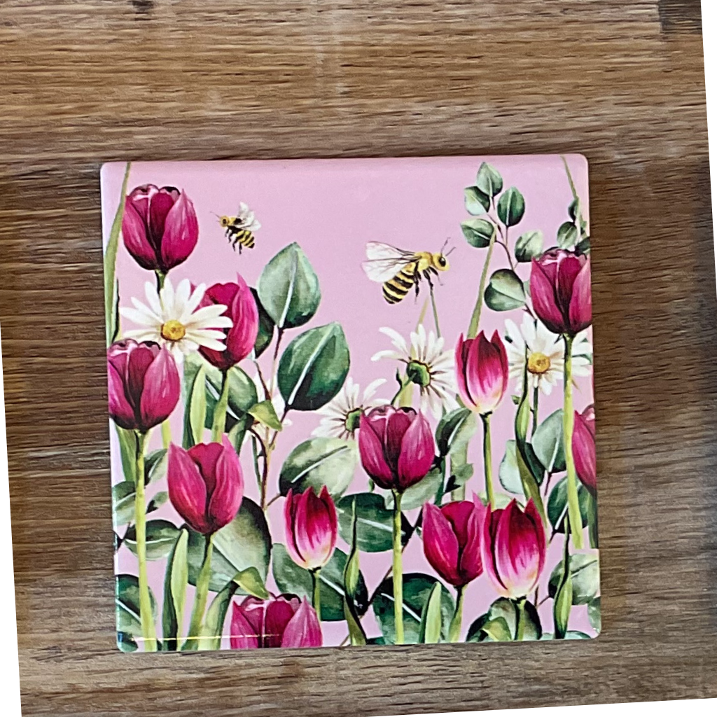 Floral Ceramic Coaster (Choice of 6) - 7FD130B Richard Langs Mulligans of Ballaghaderreen  