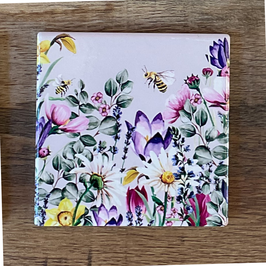 Floral Ceramic Coaster (Choice of 6) - 7FD130E Richard Langs Mulligans of Ballaghaderreen  