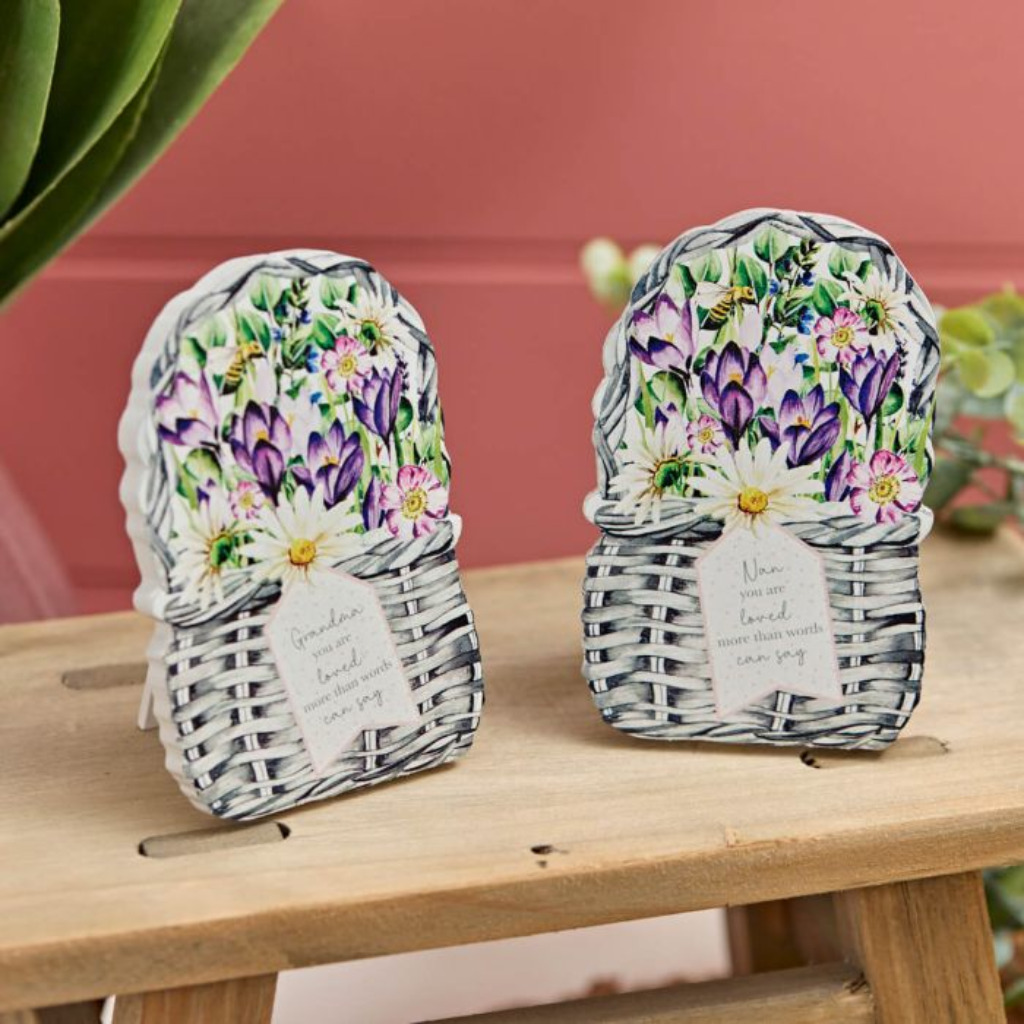 Flower Basket Wooden Plaques