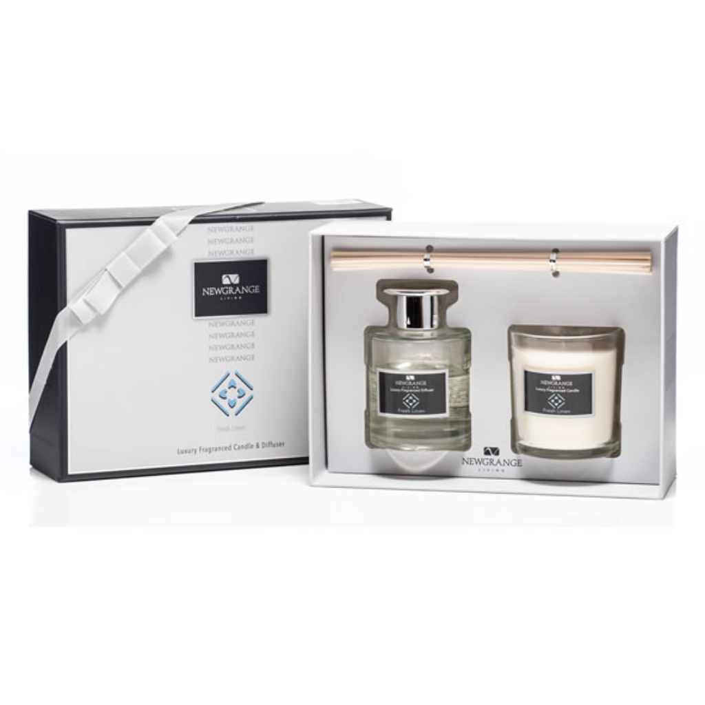 Fresh Linen Candle and Diffuser Set 9096 Newgrange Living Mulligans of Ballaghaderreen