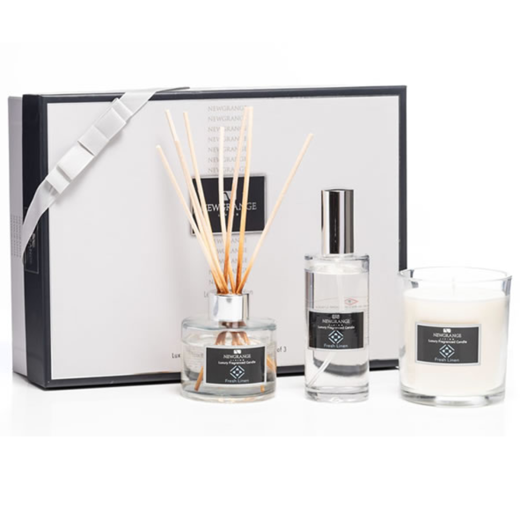 Fresh Linen Room Spray, Candle and Diffuser Set 9129 Newgrange Living Mulligans of Ballaghaderreen