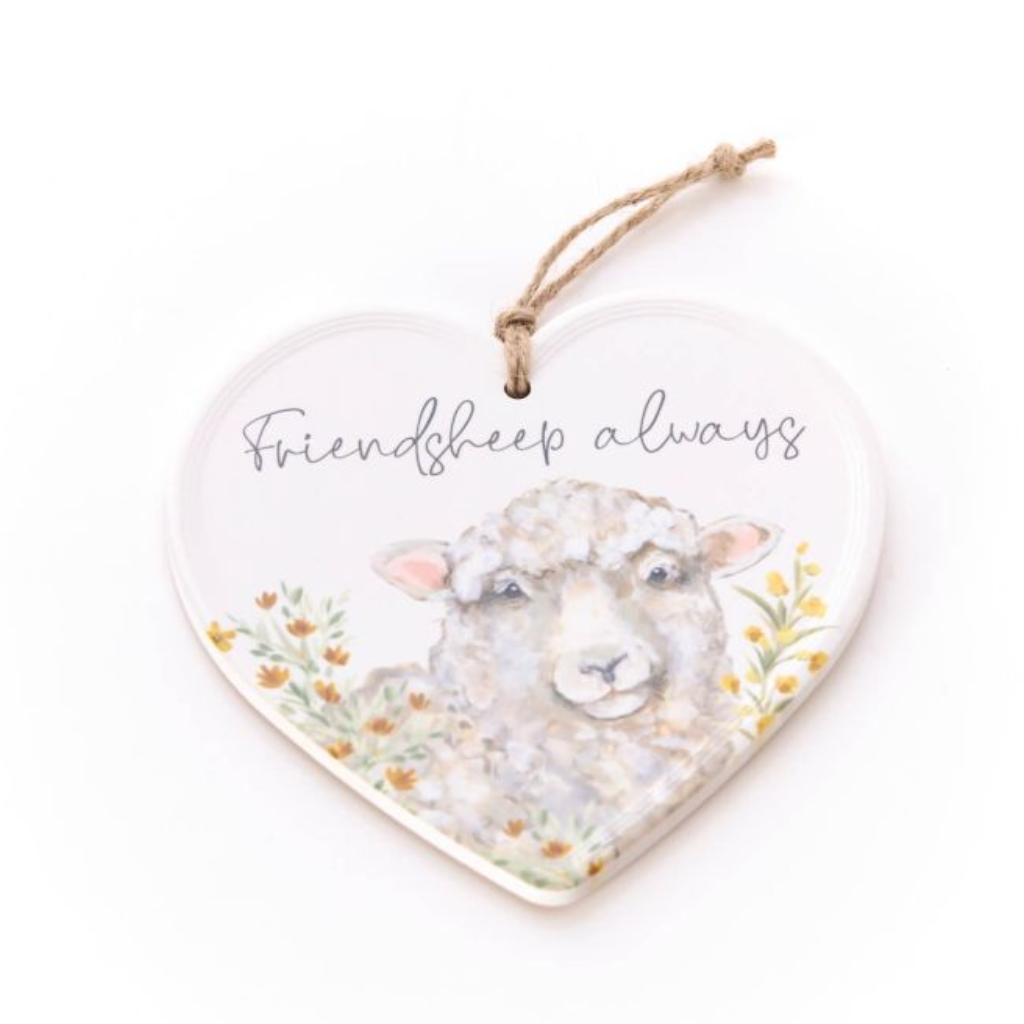 "Friendship Always" Sheep Hanging Heart 7ED120 Richard Lang - Mulligans of Ballaghaderreen