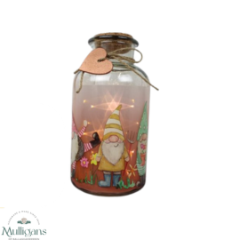 GONK LED BOTTLE RED WITH WOODEN HEART STRING TIE -   5GA100- Langs Mulligans of Ballaghaderreen