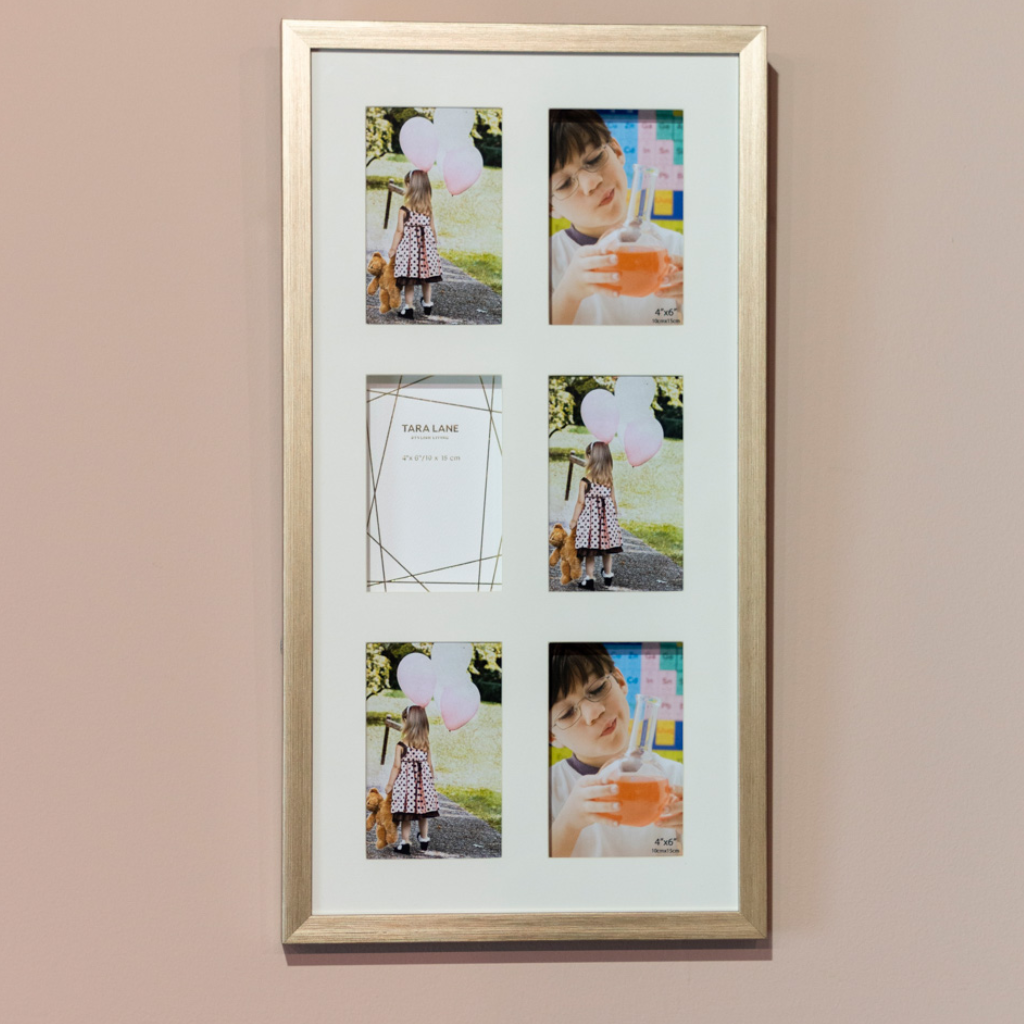 Gallery Collage 6 Picture Frame - Champagne (4x6)
