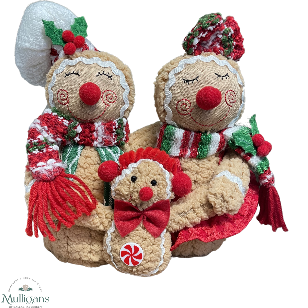 Gingerbread Plush Christmas Family Decoration - 4XS0265 Mulligans of Ballaghaderreen  