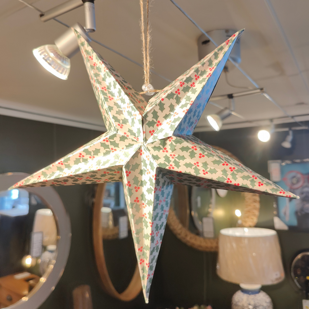 Gisela Graham Christmas Paper star Holly 10950 Gisela Graham Mulligans of Ballaghaderreen