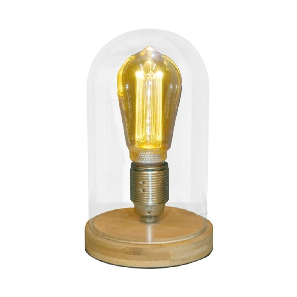 Glass Dome Table Lamp Bamboo Base 32330 Straits Mulligans of Ballaghaderreen
