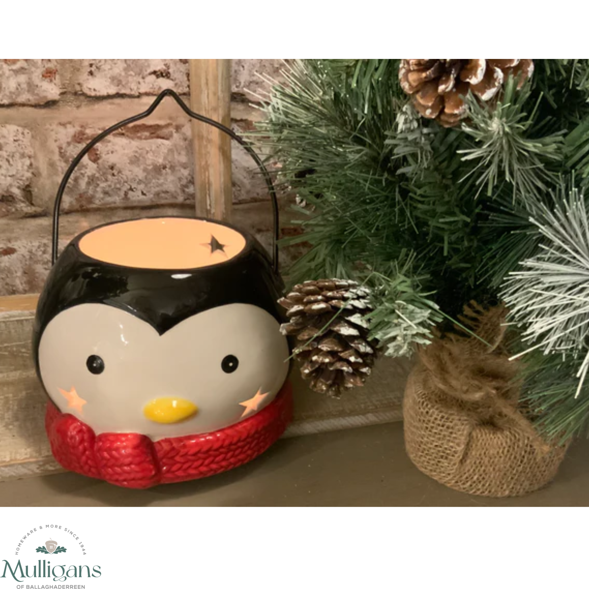 Glazed Ceramic Penguin Candle Holder - Mulligans of Ballaghaderreen