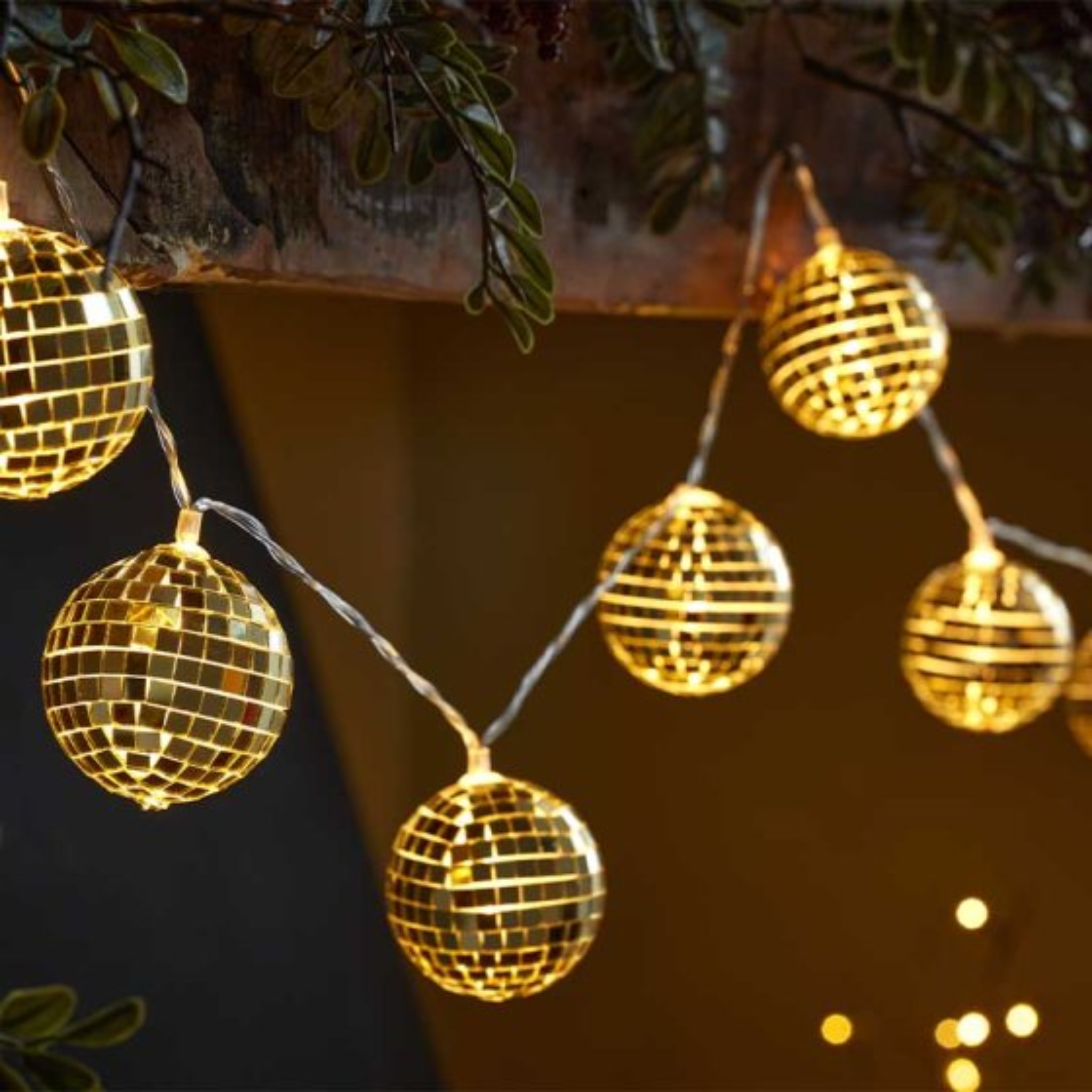 GlitterBall String Lights Gold - Set of 10 2507009 Smart Garden Christmas Mulligans of Ballaghaderreen