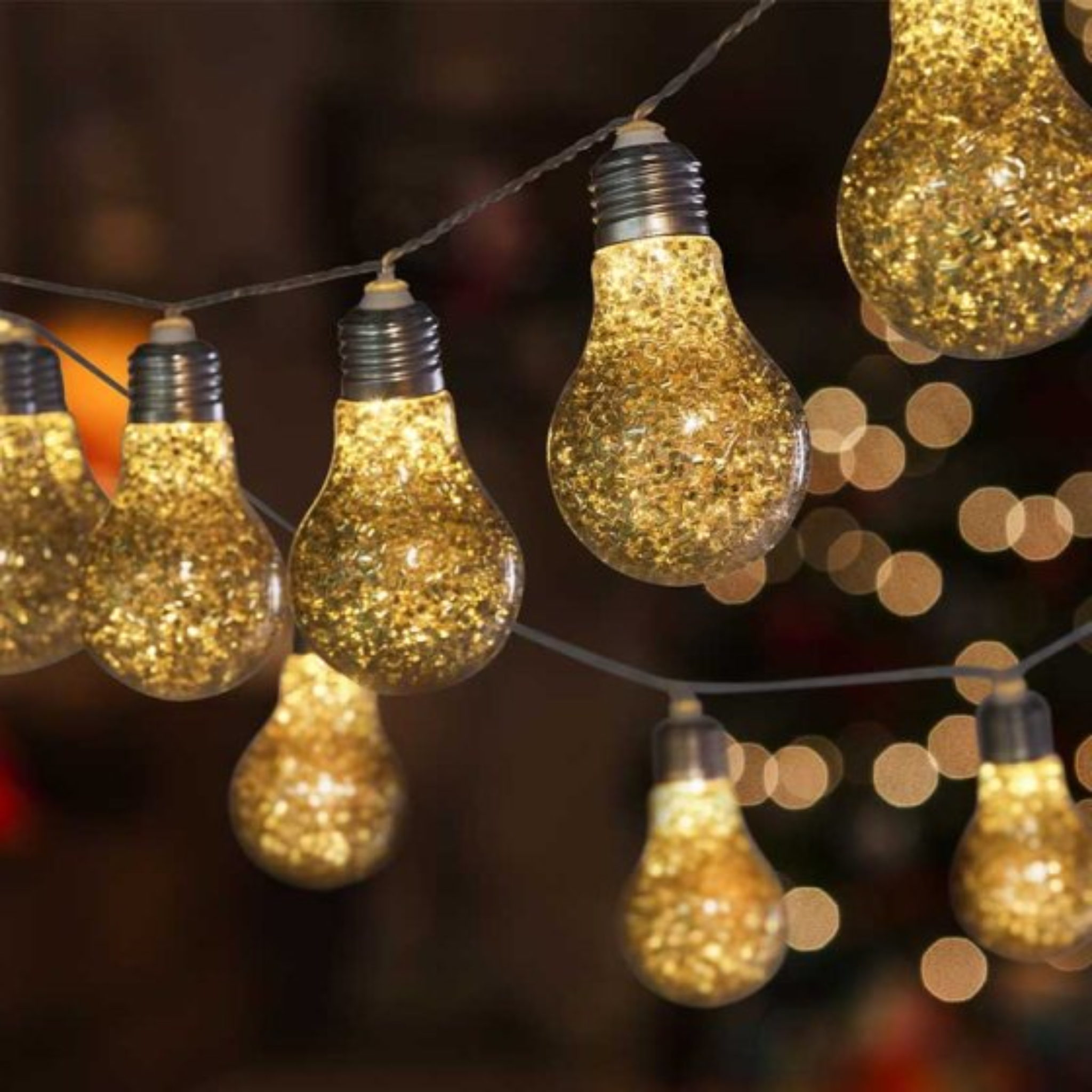 GlitterBulb String Lights Gold - Set of 10 2507011 Smart Garden Christmas Mulligans of Ballaghaderreen