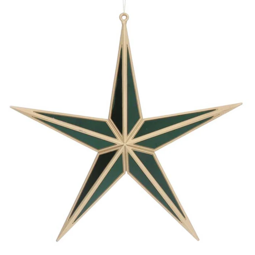 Gold Acrylic/Green Mirror 5-Point Star - Large 10910 Gisela Graham Mulligans of Ballaghaderreen