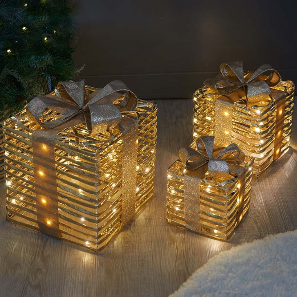 Gold Braid Faux Gift Boxes - Set of 3 2532164 Smart Garden Mulligans of Ballaghaderreen