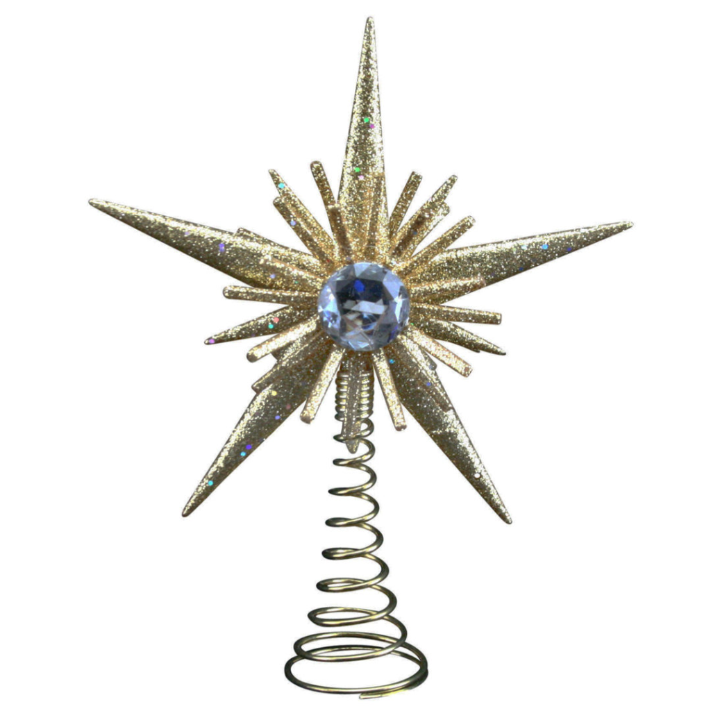 Gold Glitter/Jewel Mini Tree Top Star 16585 Gisela Graham Mulligans of Ballaghaderreen