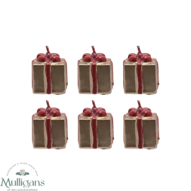 Gold and Red Gift Box Tealights Set of 6 XM12118 Widdop and Co Mulligans of Ballaghaderreen