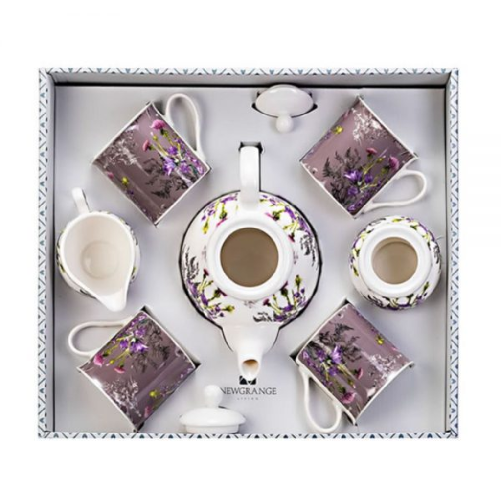 Purple Thistle Bone China Tea Set 30234 Newgrange Living Mulligans of Ballaghaderreen