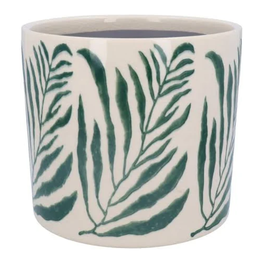 Green Branch Stoneware Pot Cover Extra Large 31029 Gisela Graham Mulligans of Ballaghaderreen