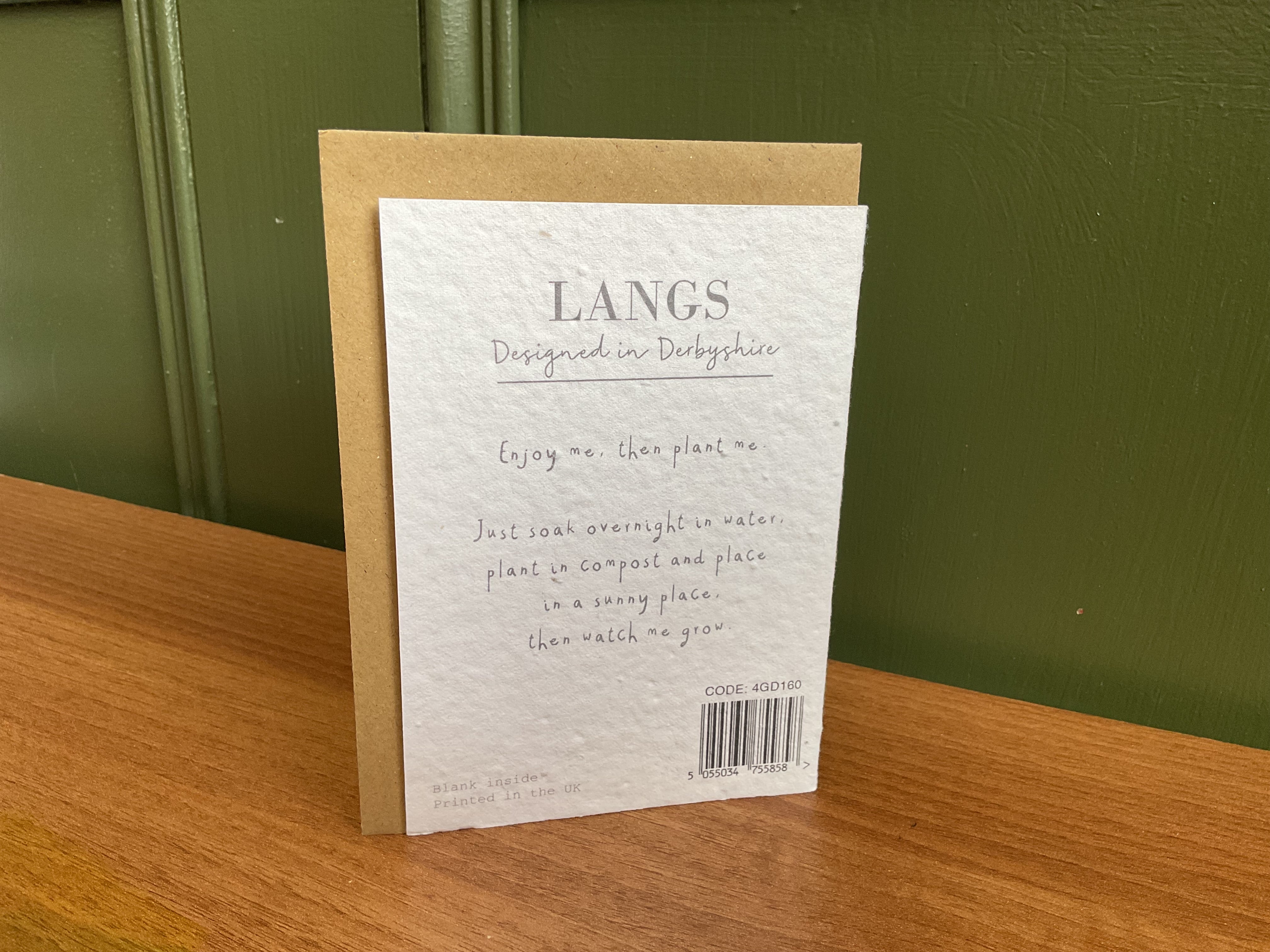 Greeting Card Langs - Thank you for helping me grow 4GD160 - Mulligans of Ballaghaderreen 
