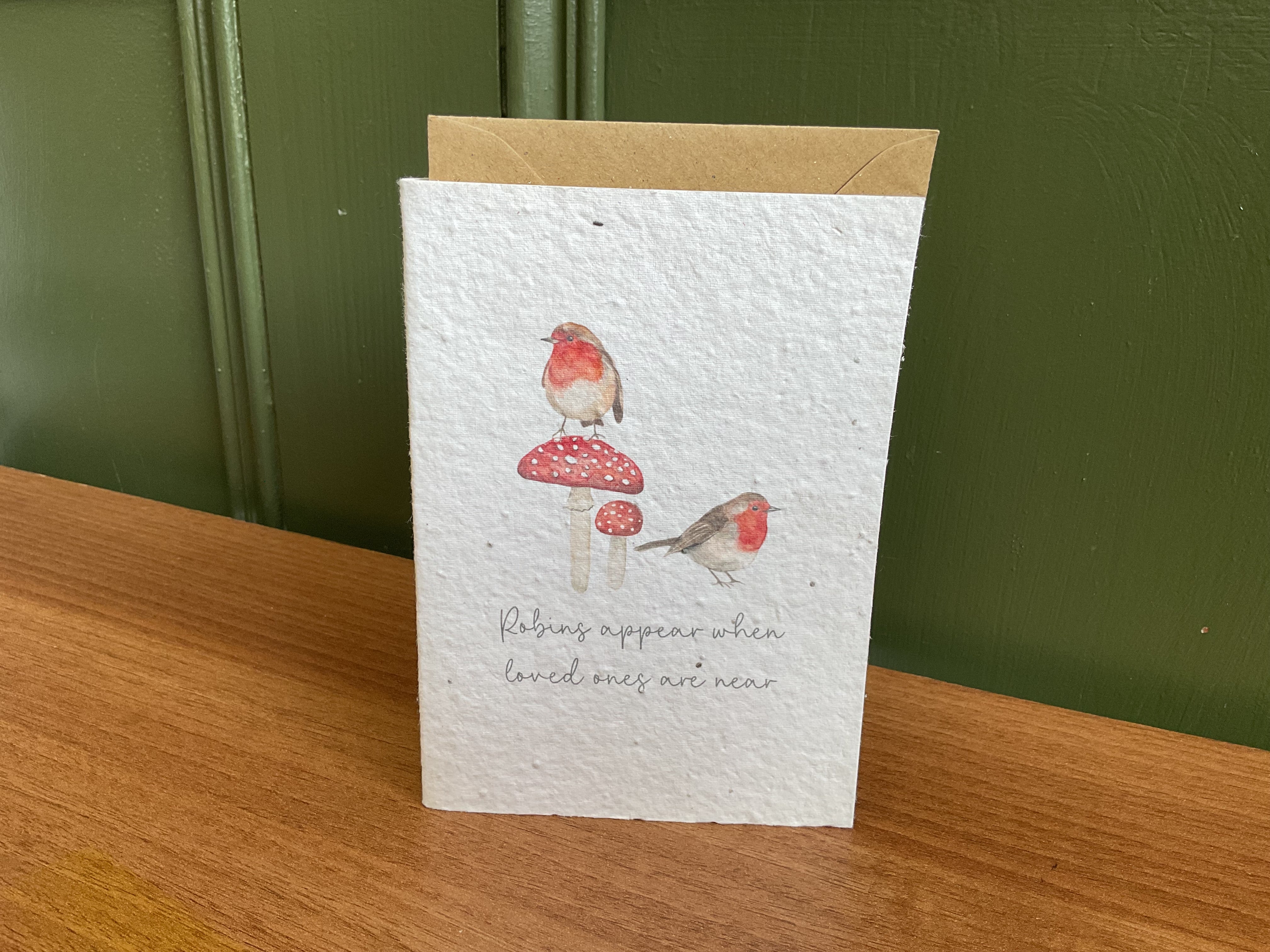 Greeting Card - Robins appear when loved ones are near  4RR220 - Mulligans of Ballaghaderreen 