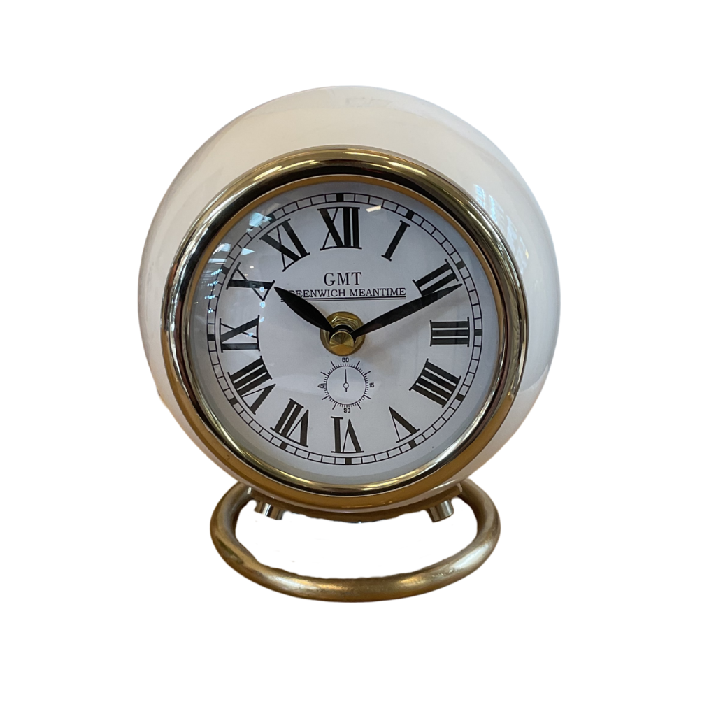 Grennwich Mantel Clock with Ring Stand - Ivory TL6358 Tara Lane Mulligans of Ballaghaderreen 