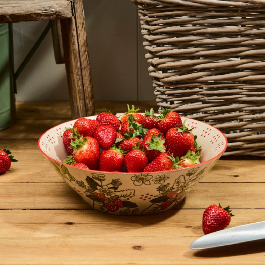 Hand-Painted Strawberry Ceramic Bowl 7WF324 Richard Langs Mulligans of Ballaghaderreen