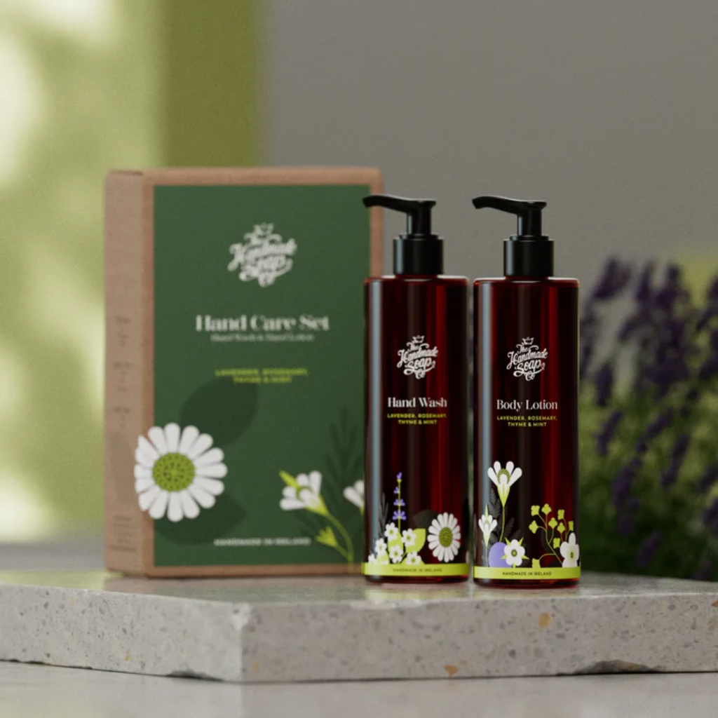 Handmade Soap Collection  - Hand Wash & Lotion Set - Lavender, Rosemary, Thyme & Mint | 250ml x 2 DULAV24 The Handmade Soap Company Mulligans of Ballaghaderreen 