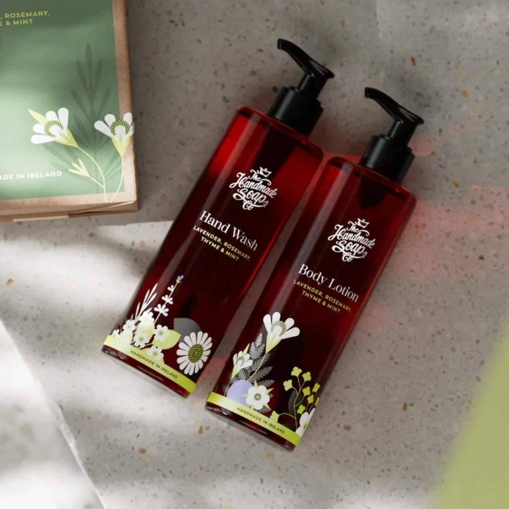 Handmade Soap Collection  - Hand Wash & Lotion Set - Lavender, Rosemary, Thyme & Mint | 250ml x 2 DULAV24 The Handmade Soap Company Mulligans of Ballaghaderreen 