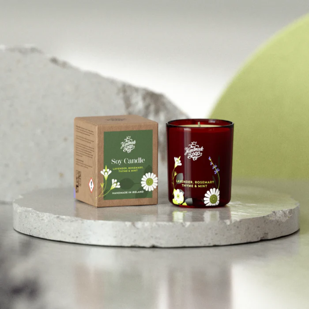 Handmade Soap Collection - Lavender, Rosemary, Thyme & Mint Mini Candle - 70g LACM24 The Handmade Soap Company Mulligans of Ballaghaderreen 