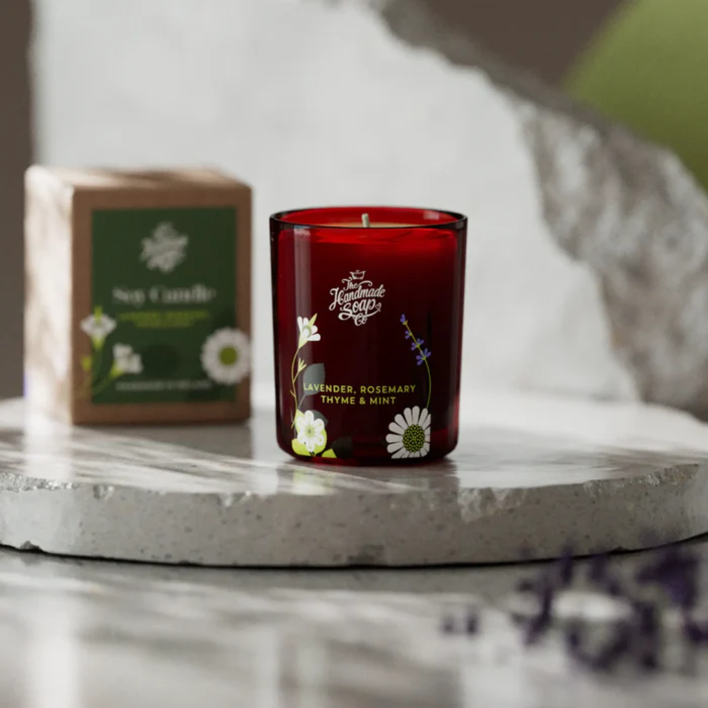 Handmade Soap Collection - Lavender, Rosemary, Thyme & Mint Mini Candle - 70g LACM24 The Handmade Soap Company Mulligans of Ballaghaderreen 