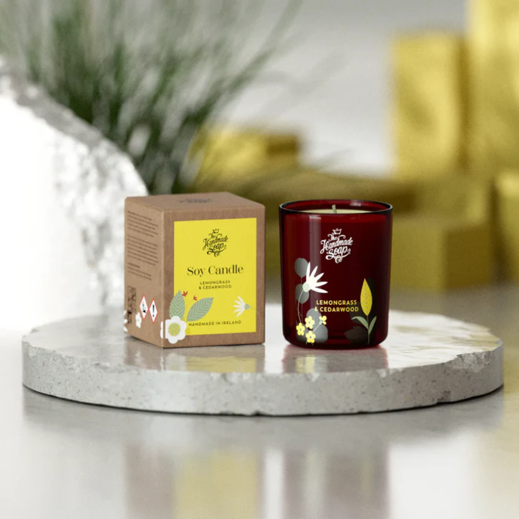 Handmade Soap Collection - Lemongrass & Cedarwood Mini Candle - 70g CLCM24 The Handmade Soap Company Mulligans of Ballaghaderreen 