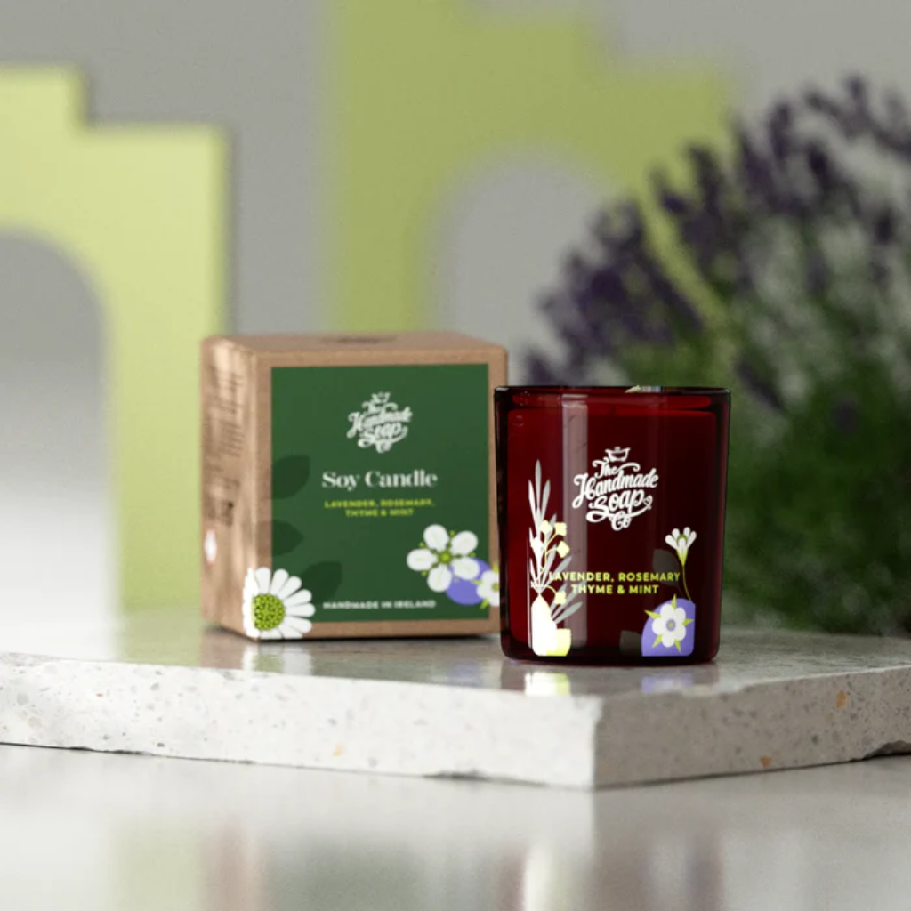 Handmade Soap Collection - Scented Soy Candle - Lavender, Rosemary, Thyme & Mint | 210g LAC24 The Handmade Soap Company Mulligans of Ballaghaderreen 