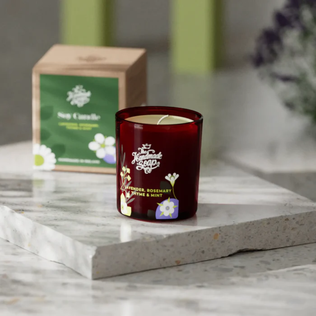 Handmade Soap Collection - Scented Soy Candle - Lavender, Rosemary, Thyme & Mint | 210g LAC24 The Handmade Soap Company Mulligans of Ballaghaderreen 