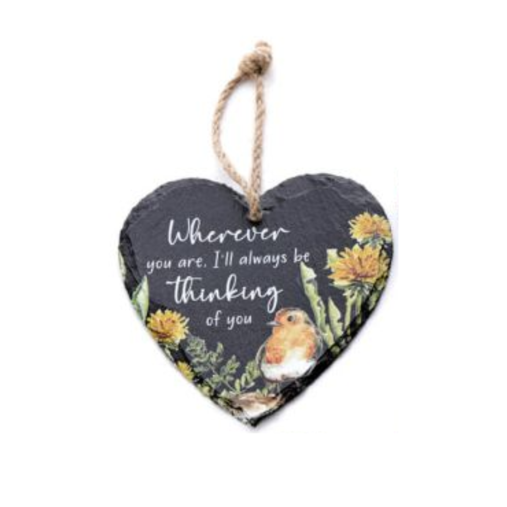 Hanging Slate Bird Heart