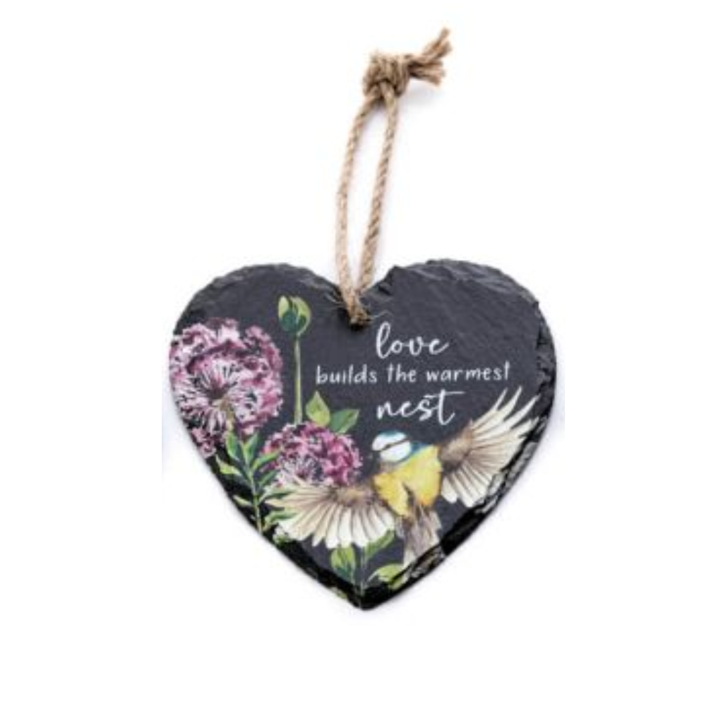 Hanging Slate Bird Heart