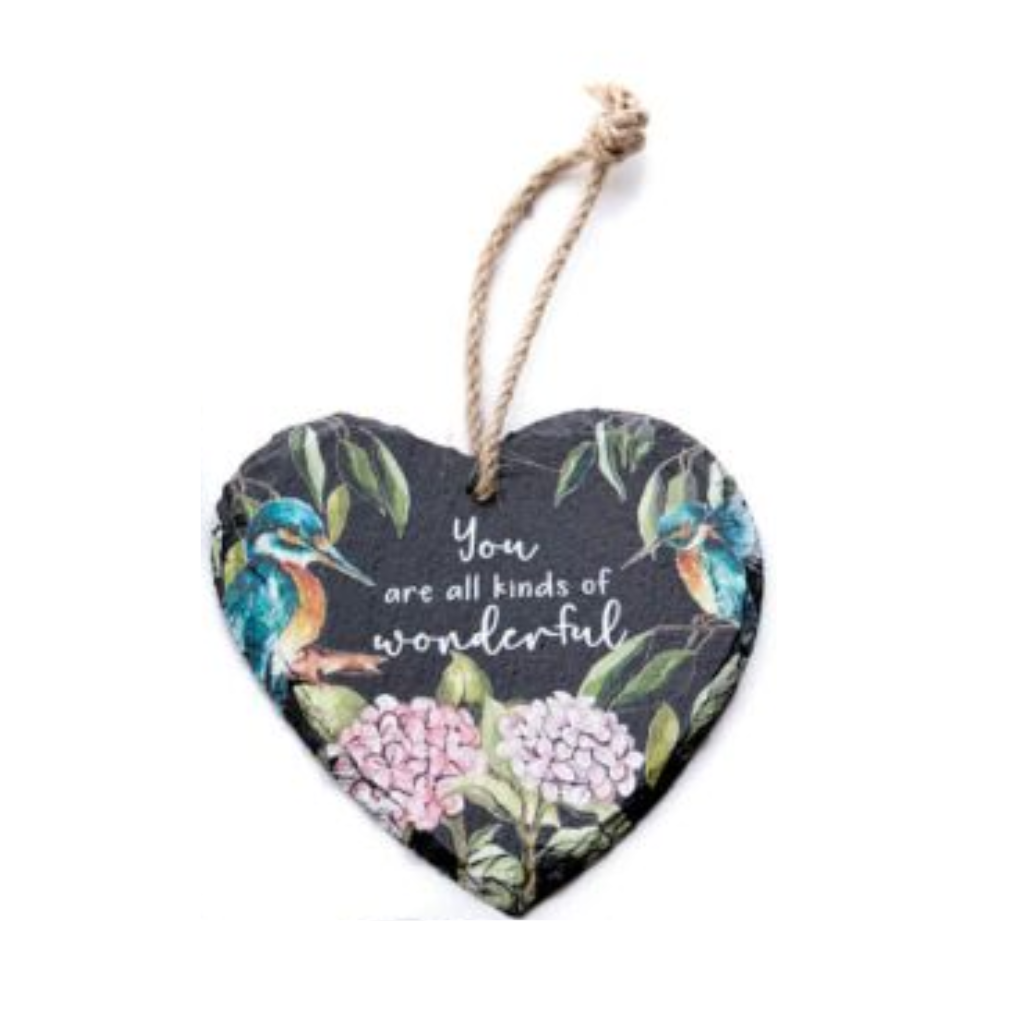Hanging Slate Bird Heart