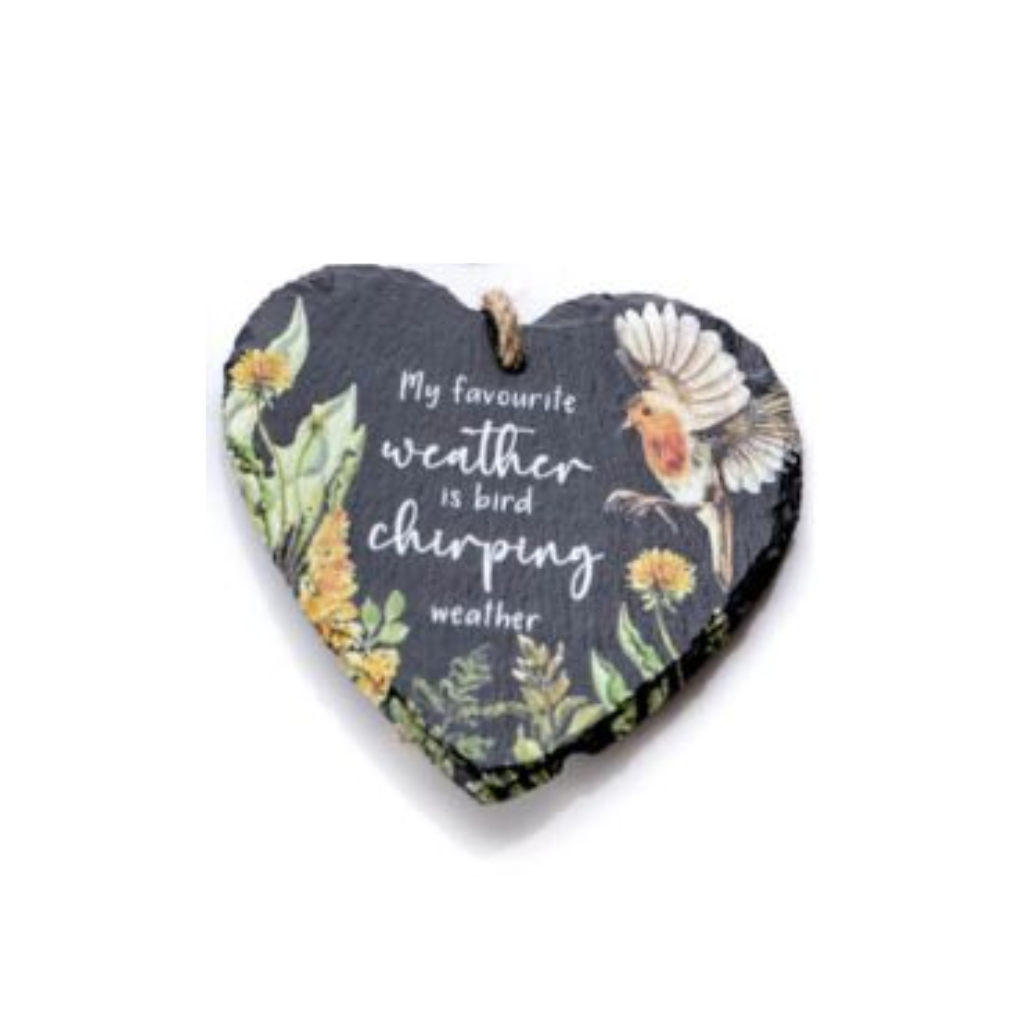 Hanging Slate Bird Heart